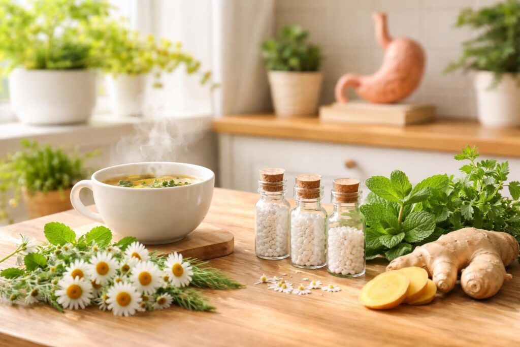 découvrez les remèdes homéopathiques efficaces pour soulager naturellement les troubles digestifs et apaiser votre estomac en douceur.