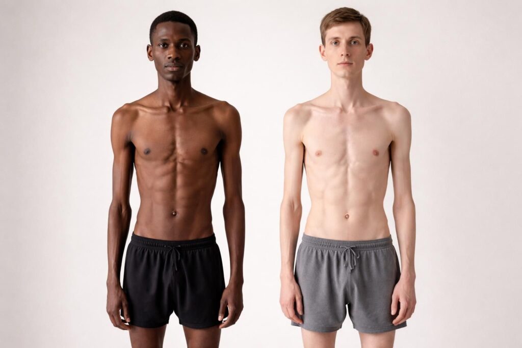 découvrez les différences de santé et de silhouette entre les hommes maigres noirs et blancs, en explorant les facteurs physiologiques et les impacts sur le bien-être.