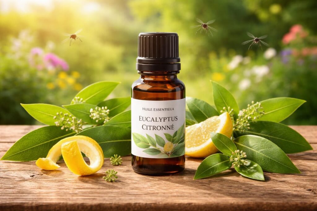 découvrez les bienfaits de l'huile essentielle d’eucalyptus citronné, un répulsif naturel contre les moustiques, efficace et sans danger pour toute la famille.