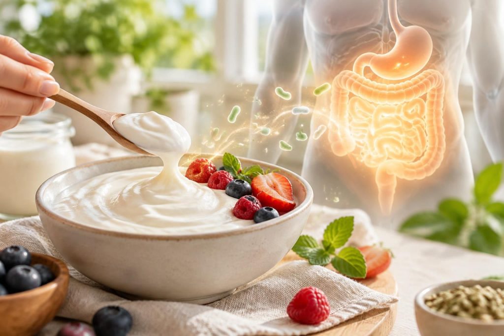 découvrez comment les ferments probiotiques du yaourt peuvent soutenir l’équilibre de votre microbiote et contribuer au confort digestif.