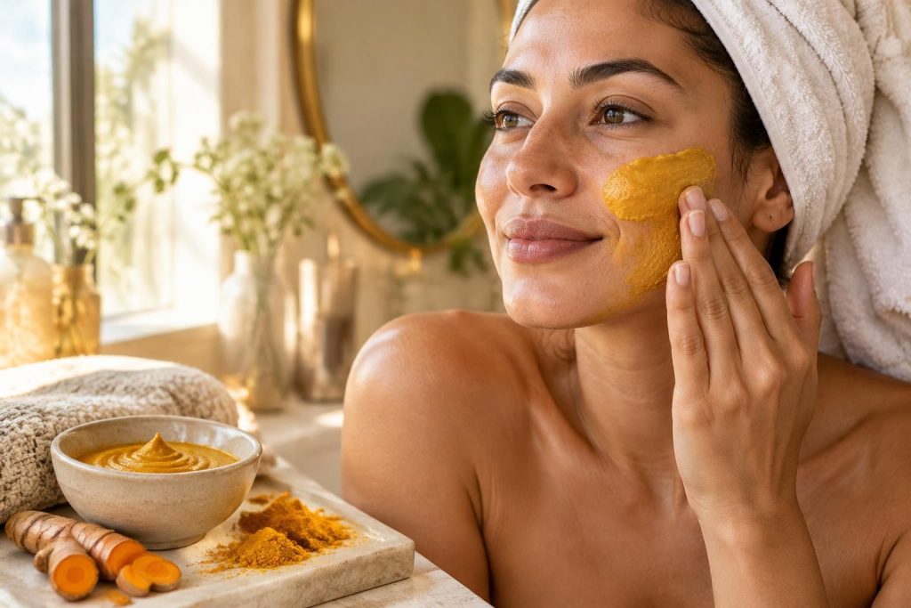 découvrez les bienfaits du curcuma pour le visage, ses propriétés apaisantes et antioxydantes, ainsi que les précautions pour l’utiliser sur la peau.