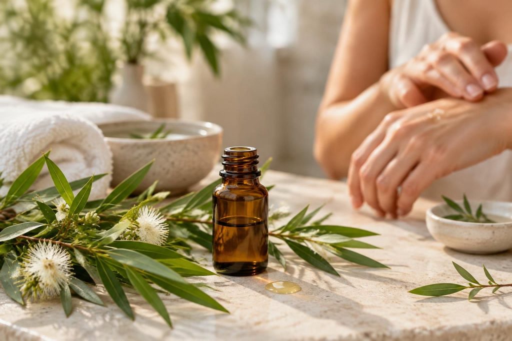 découvrez les bienfaits de l’huile essentielle de tea tree pour la peau et la santé, ses usages et les précautions à connaître avant de l’utiliser.